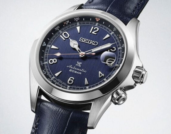 Seiko Prospex Alpinist GMT watch with silver dial, 3-day automatic movement and compass bezel